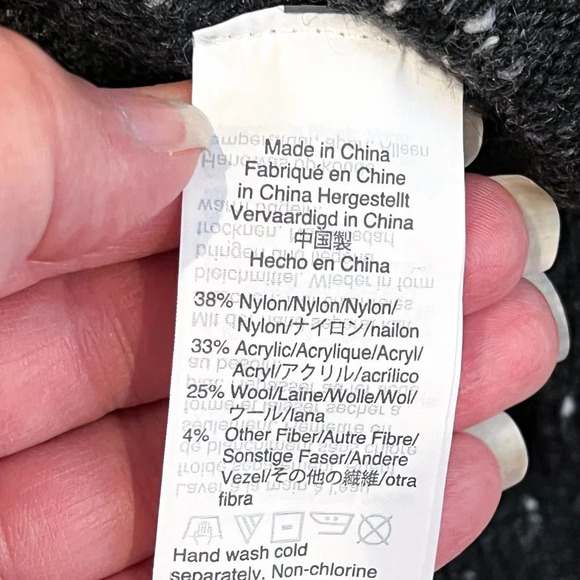 Madewell Wool Blend Black Confetti Knit Classic Open Cardigan Sweater XS NWT - Picture 6 of 7